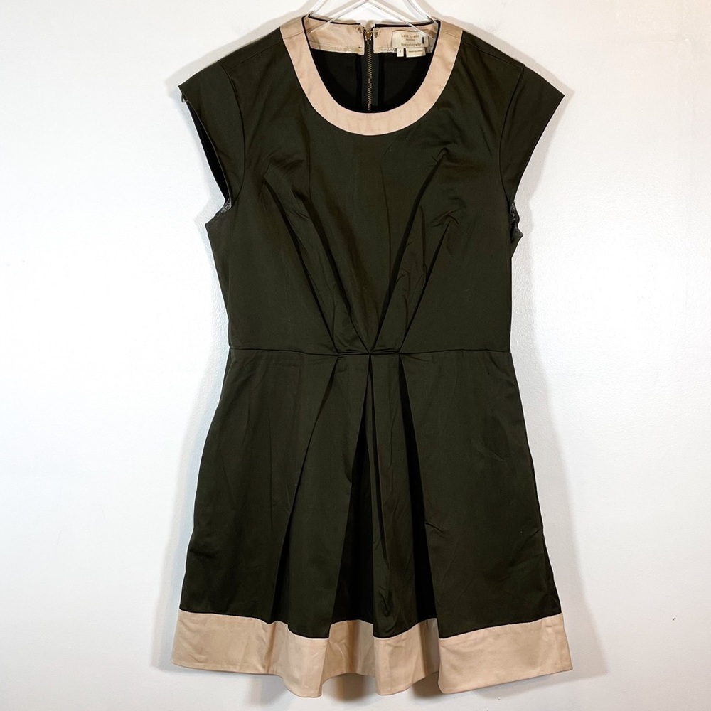 Kate Spade Green Pleated A-line Mini Dress